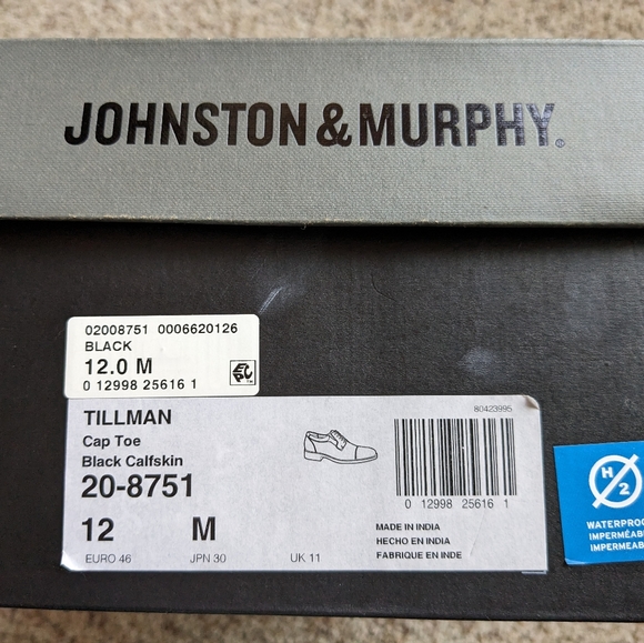 Black toe cap dress shoes 12M - Picture 5 of 7